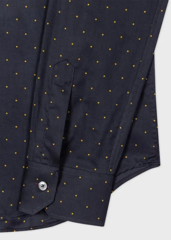 Paul Smith Shirts SlimFit Polka Dot CottonTwill Shirt Navy 8211 Mens