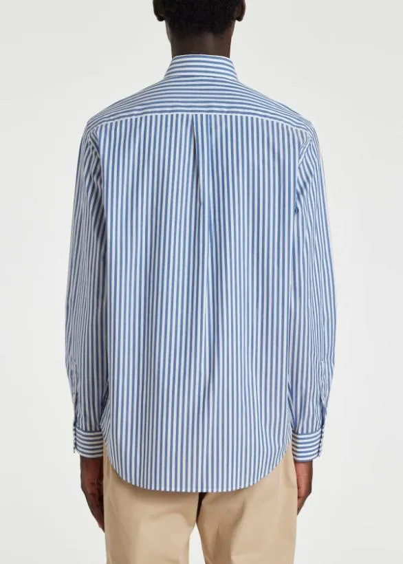 Paul Smith Shirts Stripe ButtonDown Shirt Blue 8211 Mens