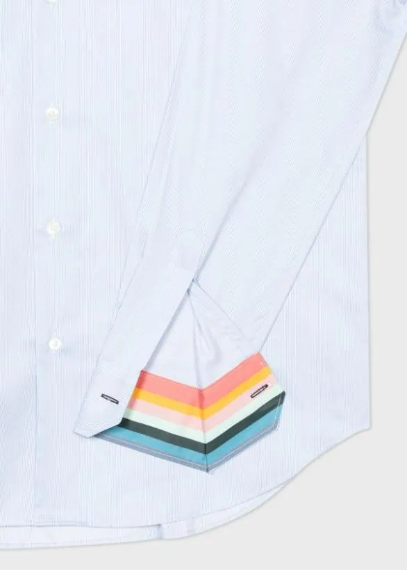 Paul Smith Shirts TailoredFit 039Fine Stripe039 Easy Care Shirt Light Blue 8211 Mens