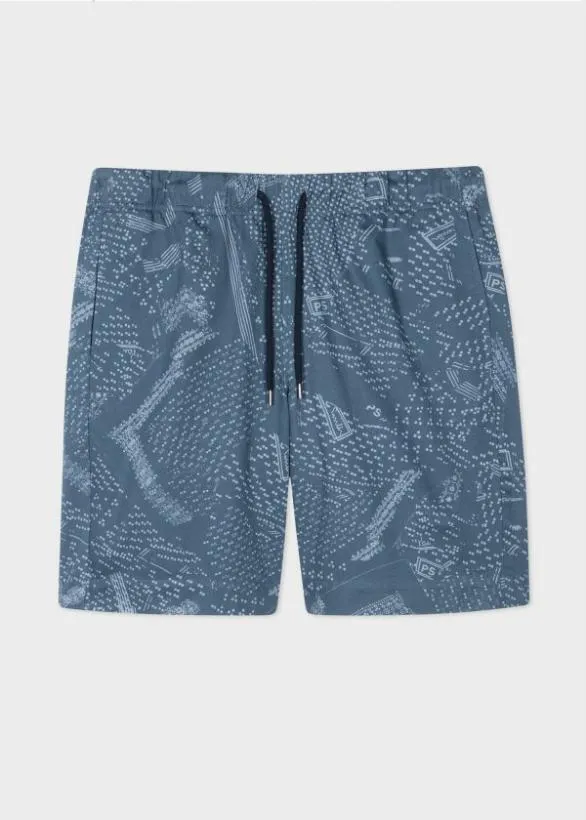 Paul Smith Shorts 039Bandana039 Cotton Shorts Blue 8211 Mens