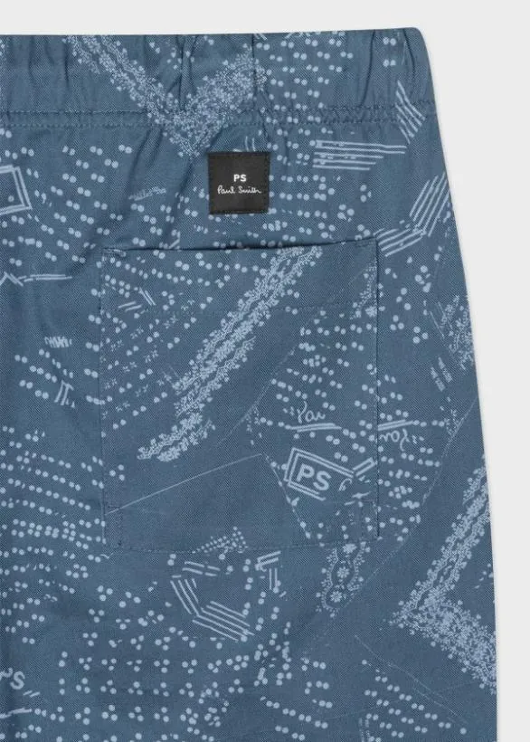 Paul Smith Shorts 039Bandana039 Cotton Shorts Blue 8211 Mens