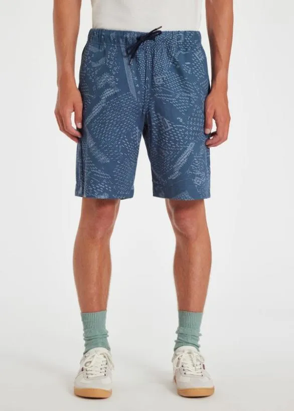 Paul Smith Shorts 039Bandana039 Cotton Shorts Blue 8211 Mens