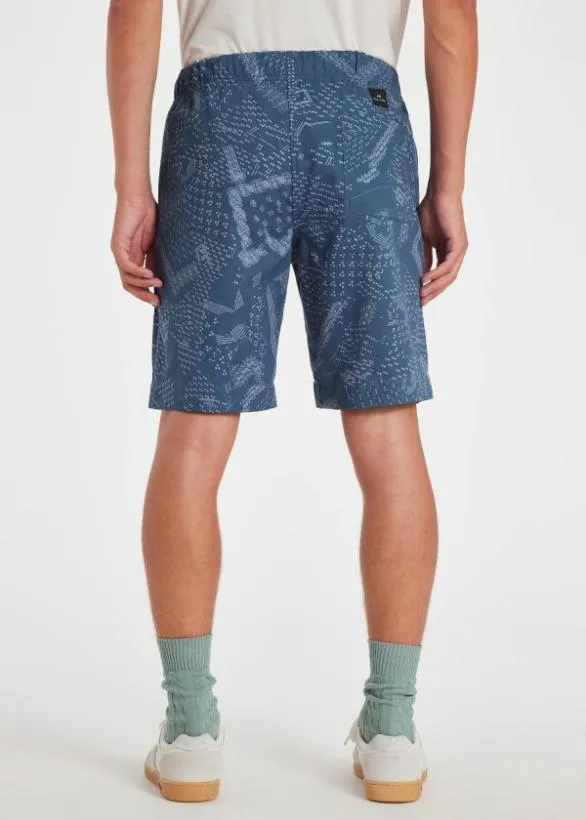 Paul Smith Shorts 039Bandana039 Cotton Shorts Blue 8211 Mens