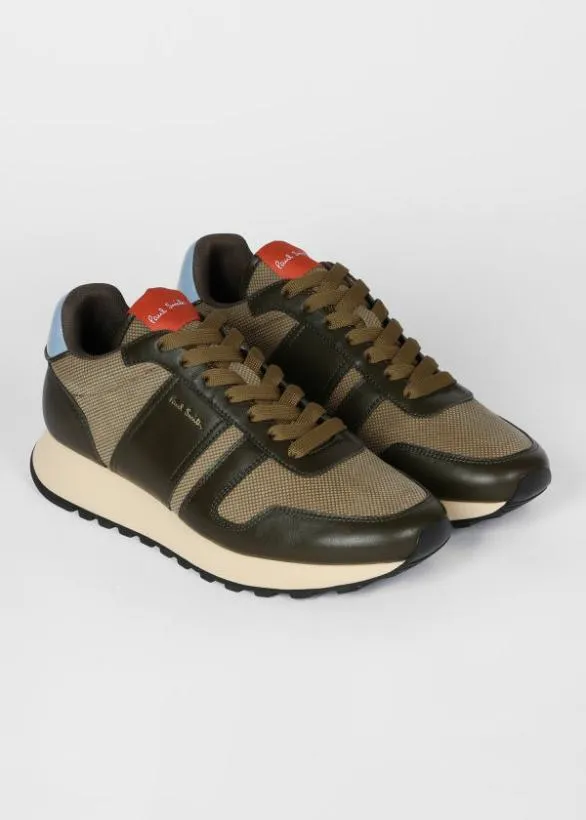 Paul Smith Sneakers Leather 039Eighties039 Trainers Khaki 8211 Mens