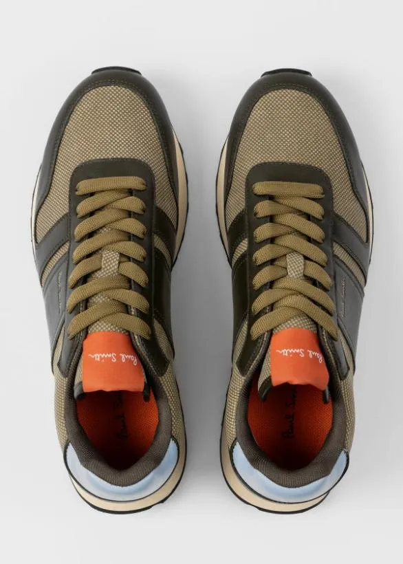 Paul Smith Sneakers Leather 039Eighties039 Trainers Khaki 8211 Mens