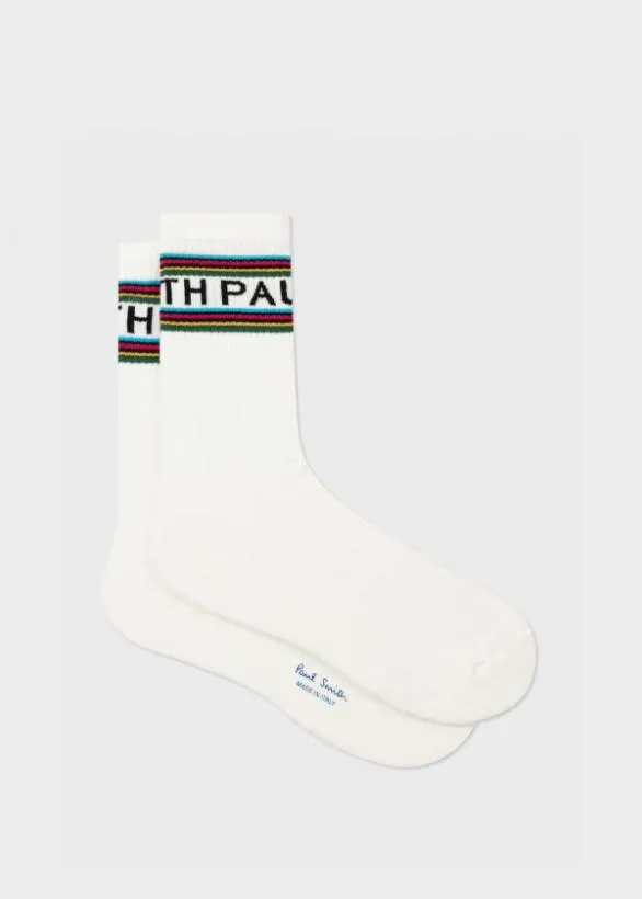 Paul Smith Socks 039Paul Smith039 CottonBlend Tube Socks White 8211 Mens
