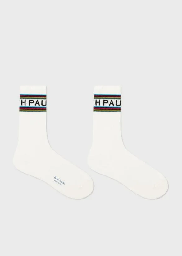 Paul Smith Socks 039Paul Smith039 CottonBlend Tube Socks White 8211 Mens