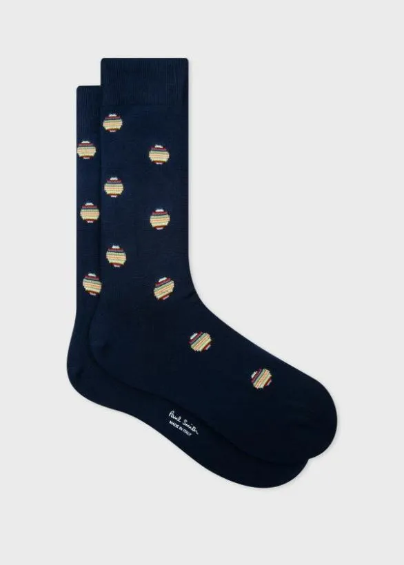 Paul Smith Socks 039Signature Stripe Polka Dot039 Socks Navy 8211 Mens