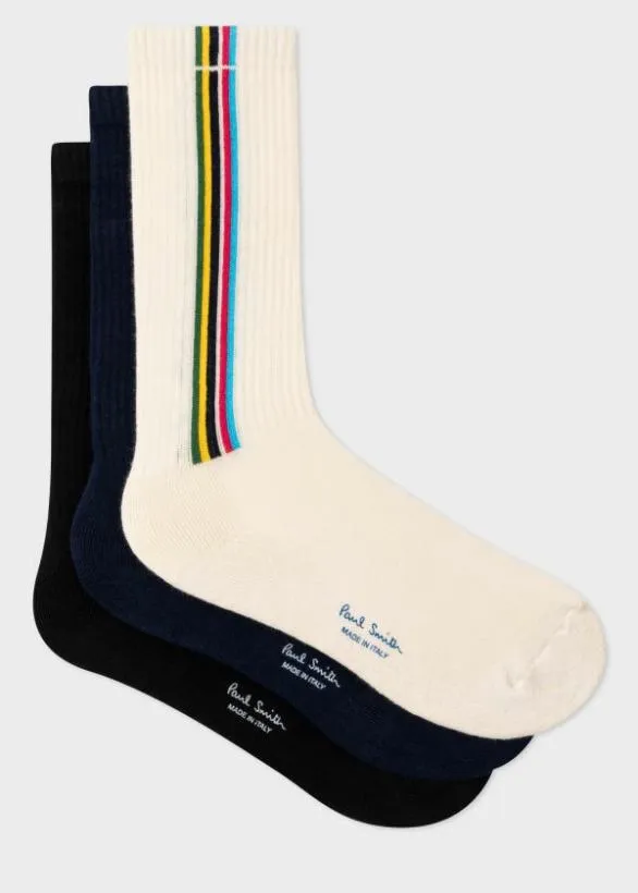 Paul Smith Socks 039Sports Stripe039 Socks Three Pack Multicolour 8211 Mens