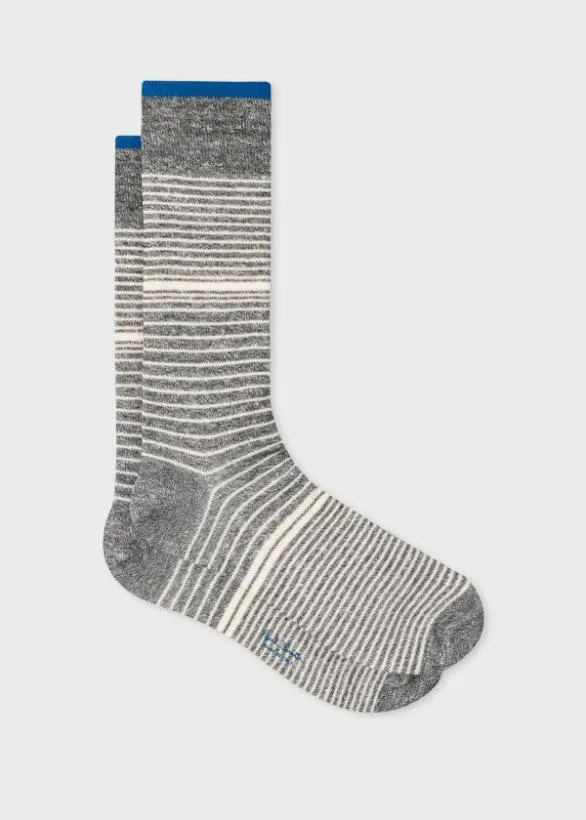 Paul Smith Socks LinenBlend Faded Striped Socks Dark Grey 8211 Mens