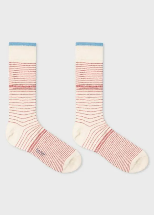 Paul Smith Socks LinenBlend Faded Striped Socks Red 8211 Mens