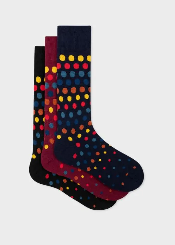 Paul Smith Socks Polka Dot Socks Three Pack Black 8211 Mens