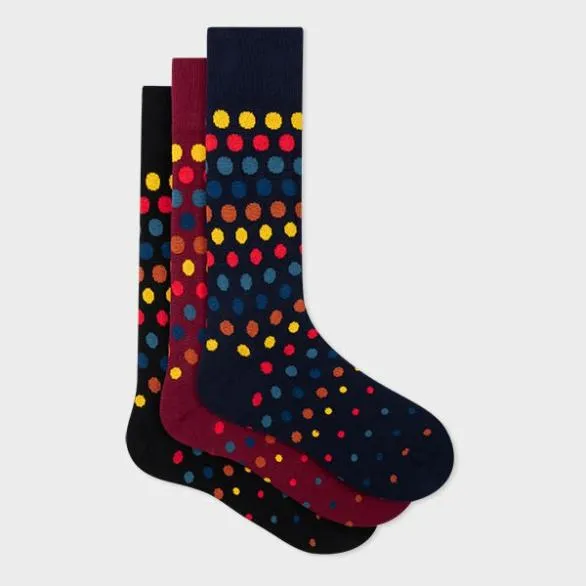 Paul Smith Socks Polka Dot Socks Three Pack Black 8211 Mens