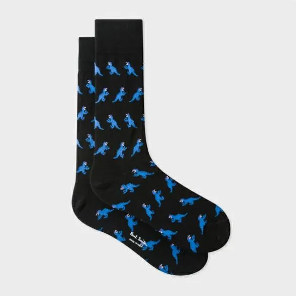 Paul Smith Socks Small 039Dino039 Motif Socks Black 8211 Mens