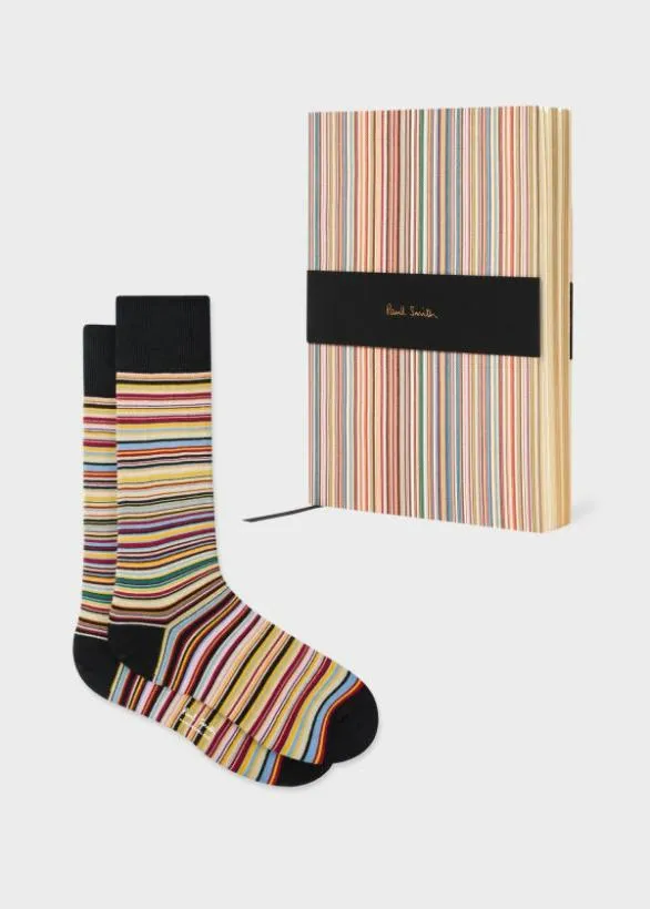 Paul Smith Stationery 039Signature Stripe039 Socks and Notebook Gift Set Signature Stripe 8211 Home