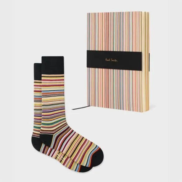 Paul Smith Stationery 039Signature Stripe039 Socks and Notebook Gift Set Signature Stripe 8211 Home