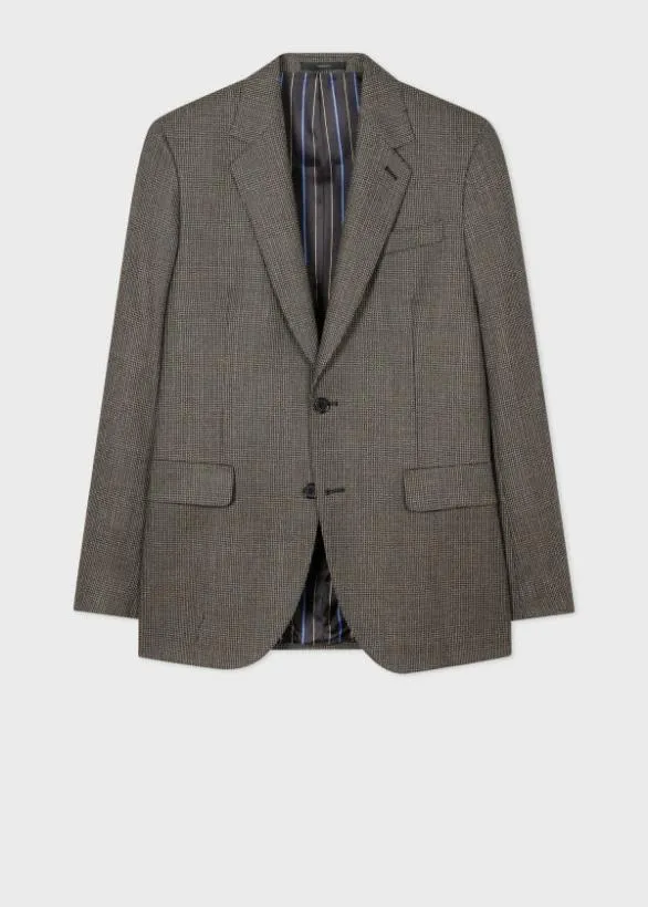 Paul Smith Suits EasyFit Multi Gingham Check Wool Blazer Grey 8211 Mens