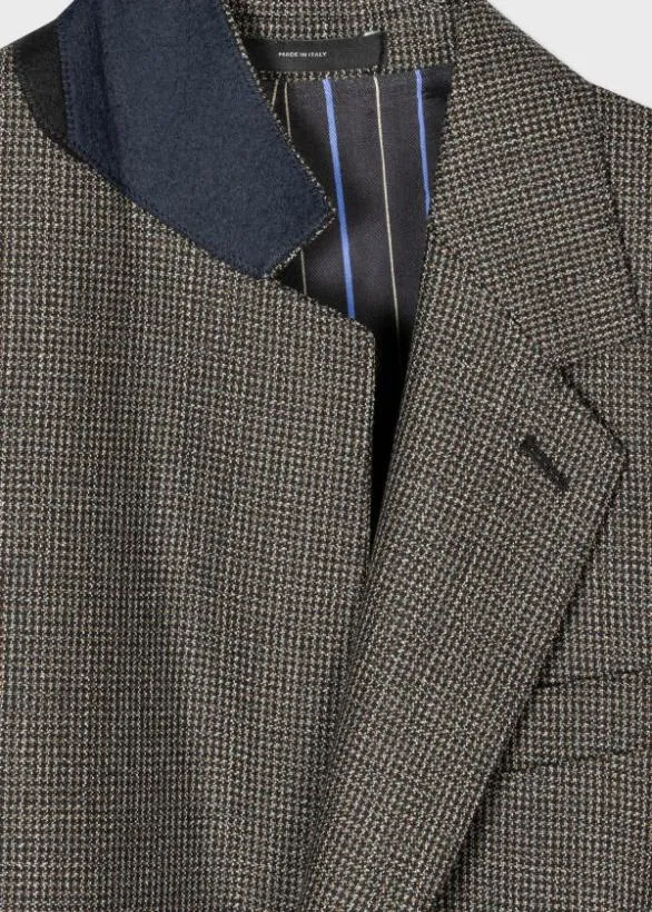 Paul Smith Suits EasyFit Multi Gingham Check Wool Blazer Grey 8211 Mens