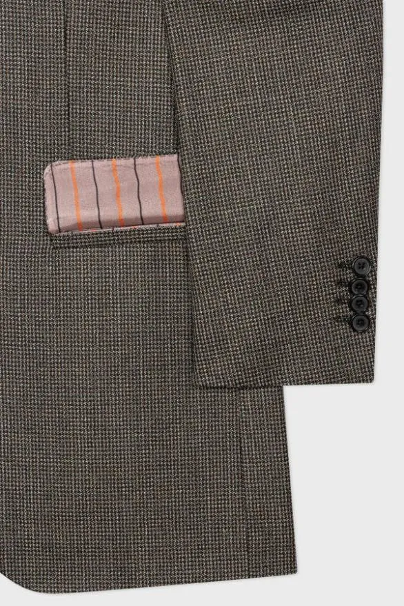 Paul Smith Suits EasyFit Multi Gingham Check Wool Blazer Grey 8211 Mens