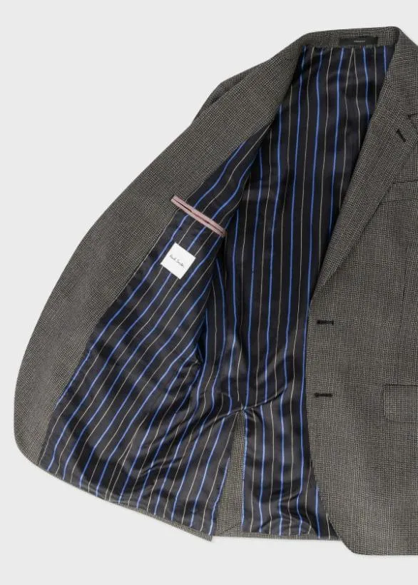 Paul Smith Suits EasyFit Multi Gingham Check Wool Blazer Grey 8211 Mens
