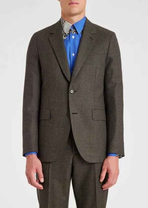 Paul Smith Suits EasyFit Multi Gingham Check Wool Blazer Grey 8211 Mens