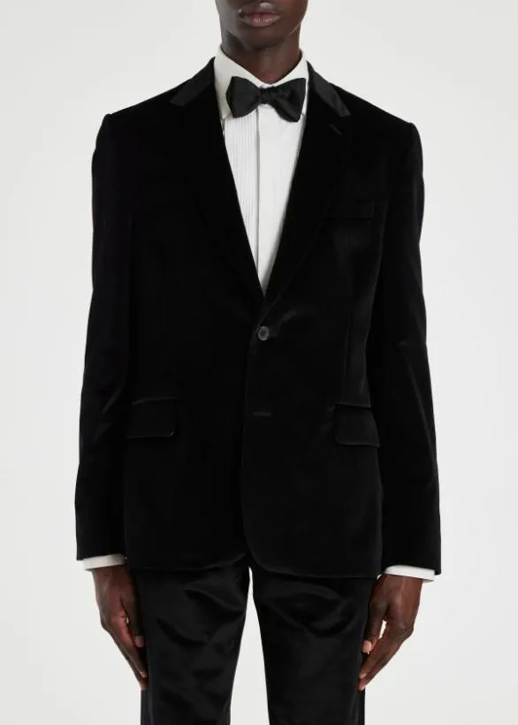 Paul Smith Suits The Kensington 8211 SlimFit Black Velvet Suit Black 8211 Mens