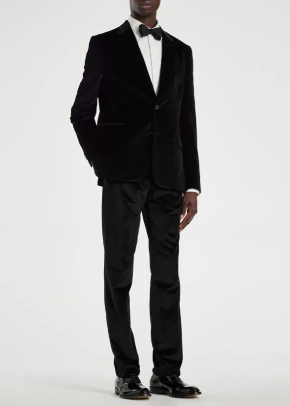 Paul Smith Suits The Kensington 8211 SlimFit Black Velvet Suit Black 8211 Mens