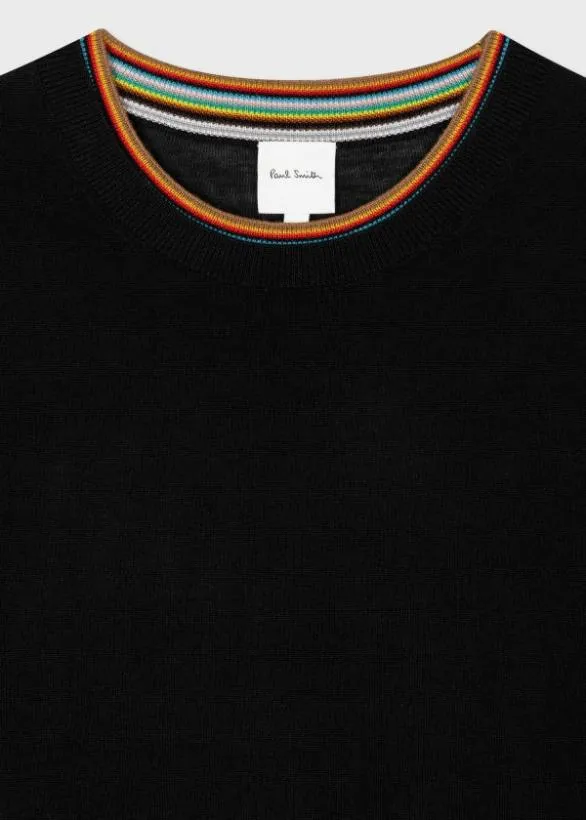 Paul Smith Sweaters Merino Wool 039Signature Stripe039 Collar Sweater Black 8211 Mens
