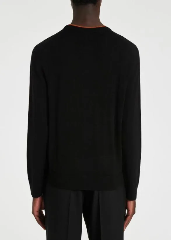 Paul Smith Sweaters Merino Wool 039Signature Stripe039 Collar Sweater Black 8211 Mens