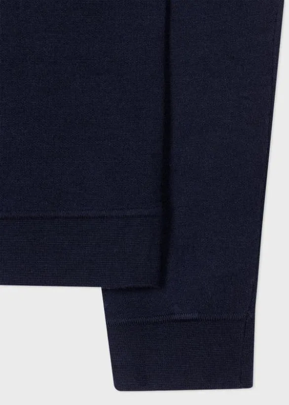 Paul Smith Sweaters Merino Wool Collared Cardigan Navy 8211 Mens