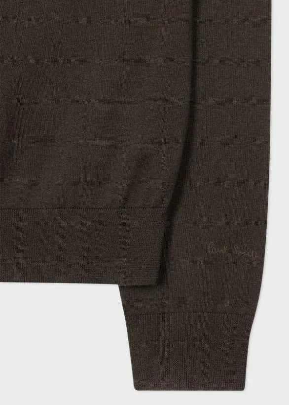 Paul Smith Sweaters Merino Wool Sweater Dark Green 8211 Mens