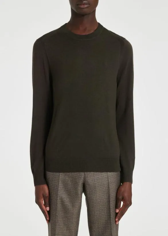 Paul Smith Sweaters Merino Wool Sweater Dark Green 8211 Mens
