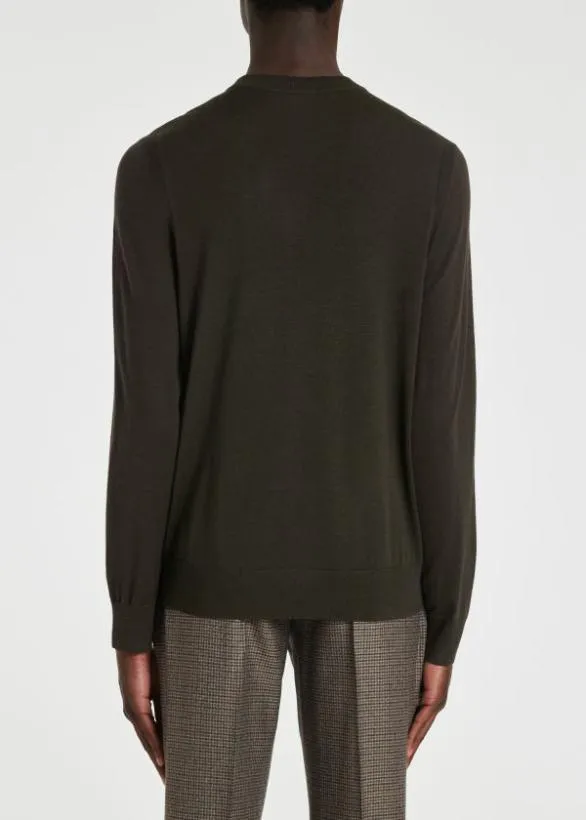 Paul Smith Sweaters Merino Wool Sweater Dark Green 8211 Mens