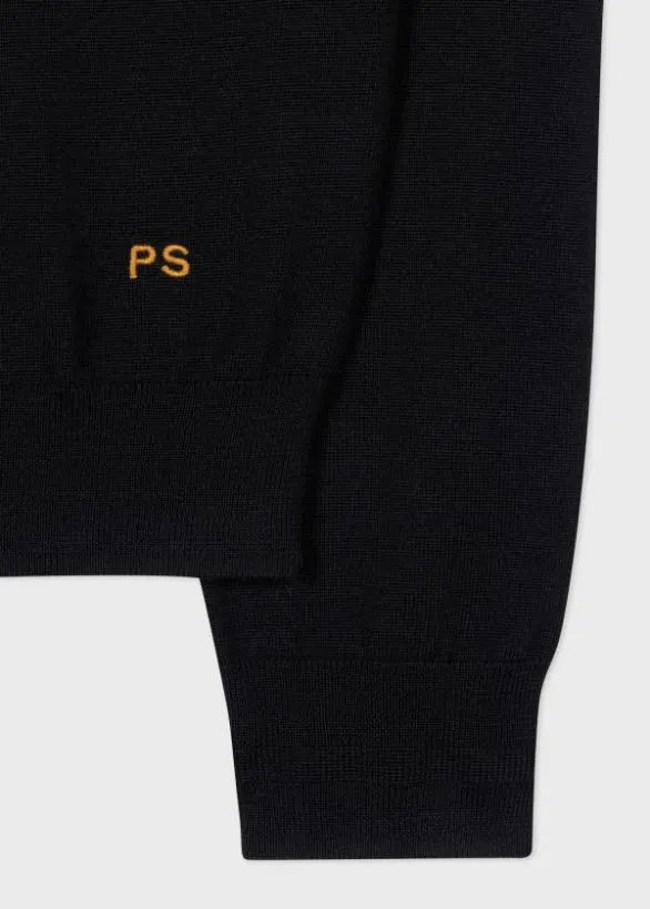 Paul Smith Sweaters Merino Wool Zip Neck Sweater Black 8211 Mens