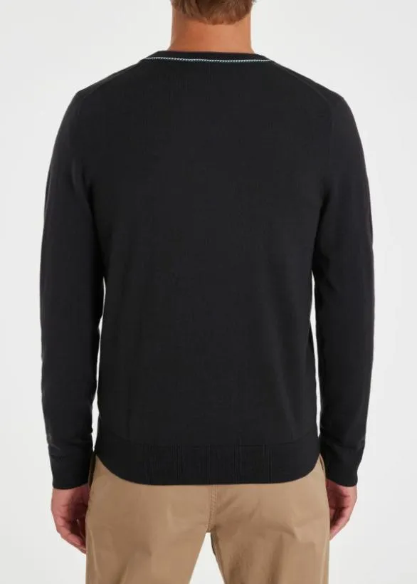Paul Smith Sweaters V Neck Merino Wool Blend Sweater Charcoal Grey 8211 Mens