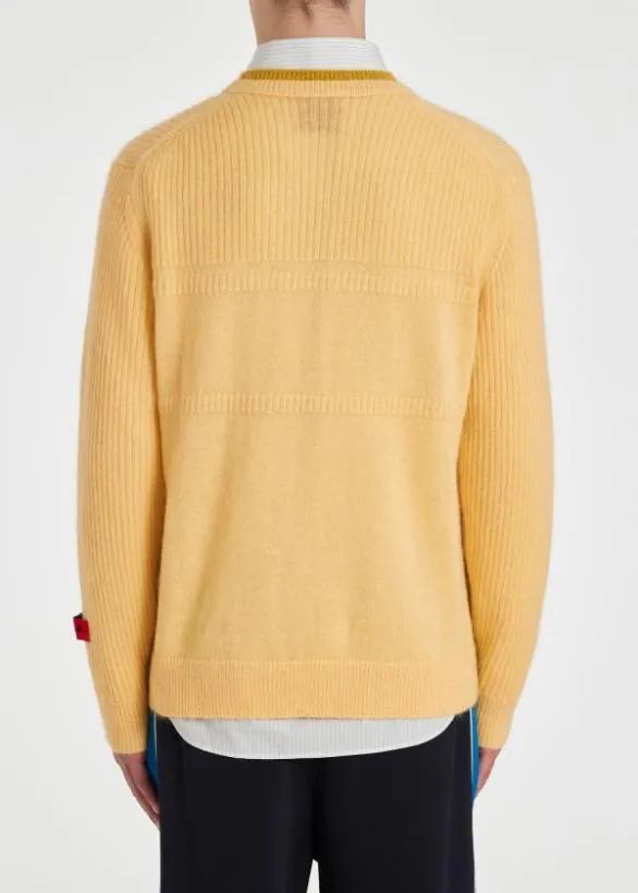 Paul Smith Sweaters Yellow WoolMohair Stripe Sweater Yellow 8211 Mens