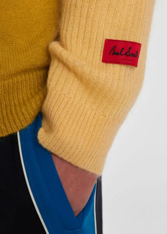 Paul Smith Sweaters Yellow WoolMohair Stripe Sweater Yellow 8211 Mens