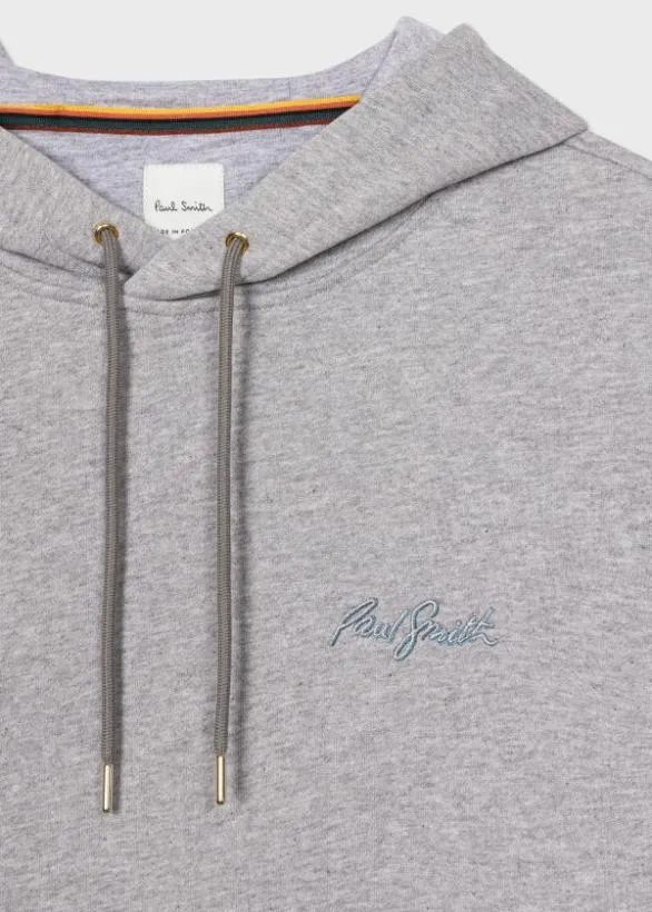Paul Smith Sweatshirts and Hoodies Cotton Shadow Logo Hoodie Grey Marl 8211 Mens