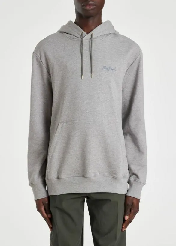 Paul Smith Sweatshirts and Hoodies Cotton Shadow Logo Hoodie Grey Marl 8211 Mens
