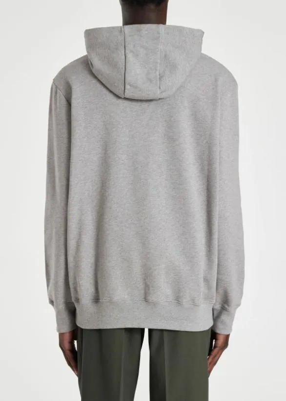 Paul Smith Sweatshirts and Hoodies Cotton Shadow Logo Hoodie Grey Marl 8211 Mens