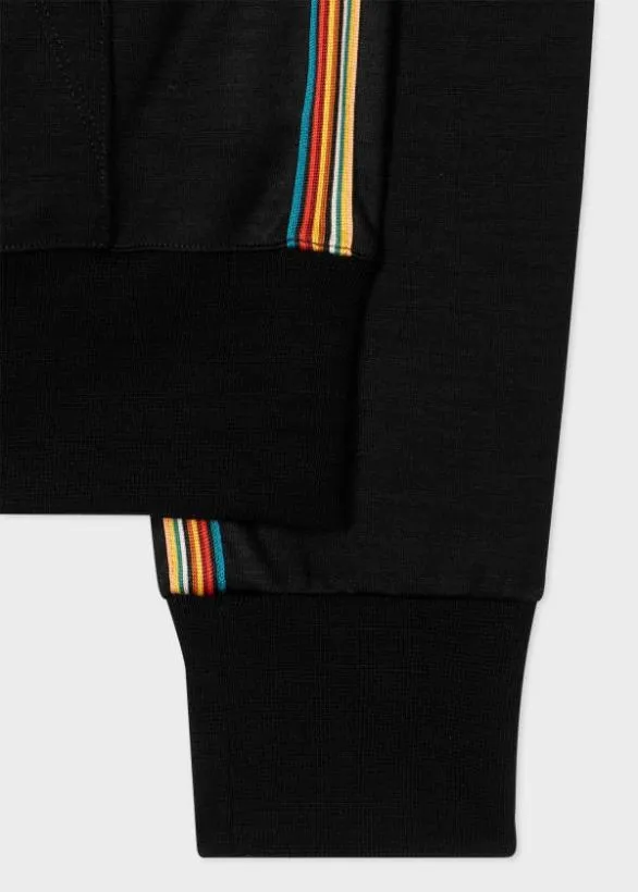 Paul Smith Sweatshirts and Hoodies Washable Wool 039Signature Stripe039 Zip Hoodie Black 8211 Mens
