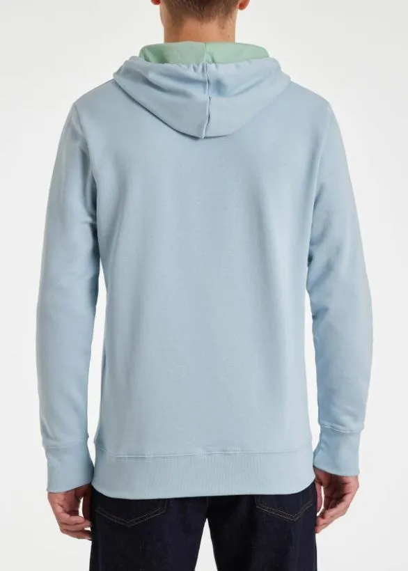 Paul Smith Sweatshirts and Hoodies Zebra Logo Organic Cotton Hoodie Light Blue 8211 Mens