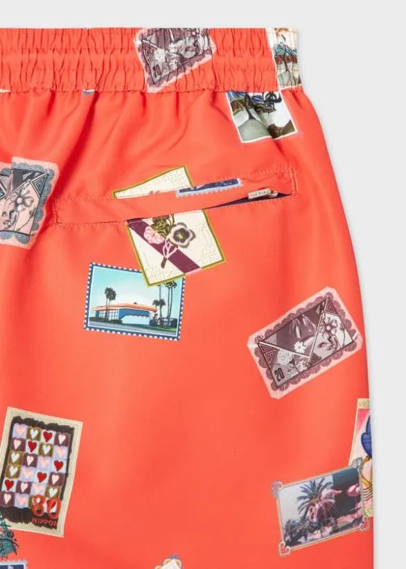 Paul Smith Swimwear 039Postcards039 Swim Shorts Orange 8211 Mens