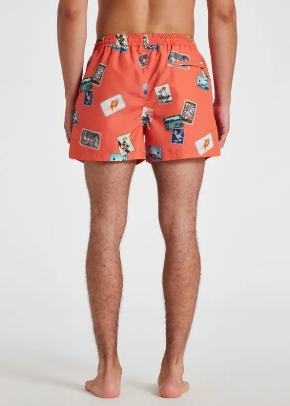 Paul Smith Swimwear 039Postcards039 Swim Shorts Orange 8211 Mens