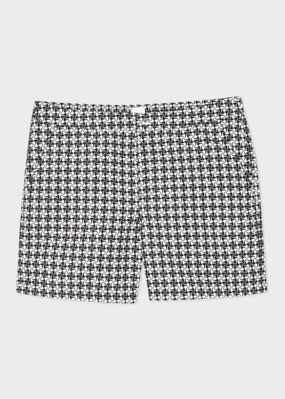 Paul Smith Swimwear Tessellate Print Swim Shorts Black And White 8211 Mens