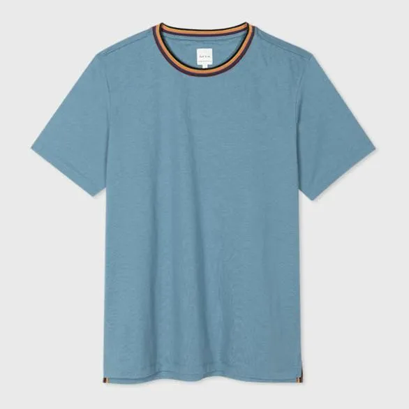 Paul Smith TShirts 039Artist Stripe039 Collar TShirt Blue 8211 Mens