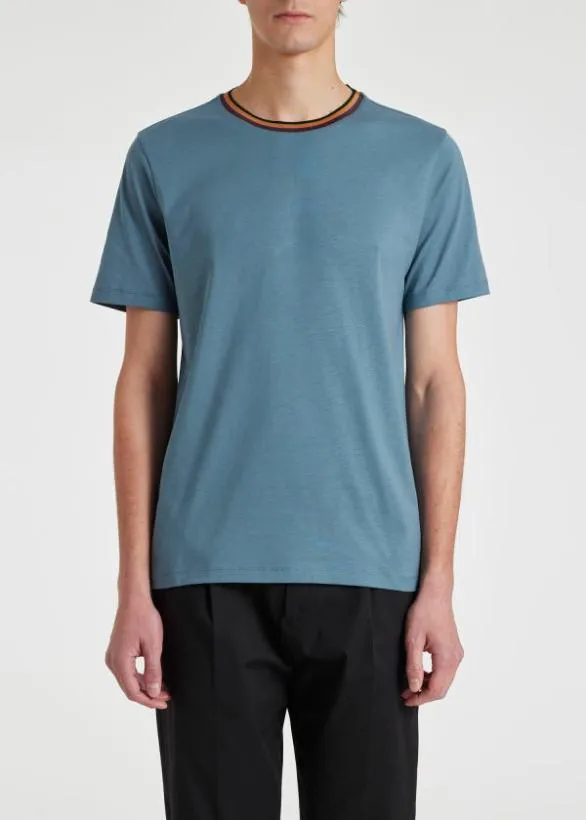 Paul Smith TShirts 039Artist Stripe039 Collar TShirt Blue 8211 Mens