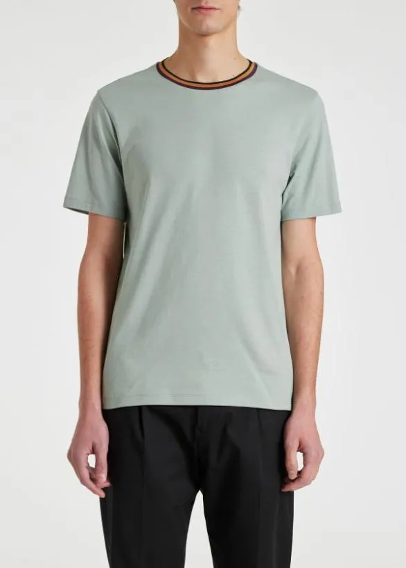 Paul Smith TShirts 039Artist Stripe039 Collar TShirt Green 8211 Mens