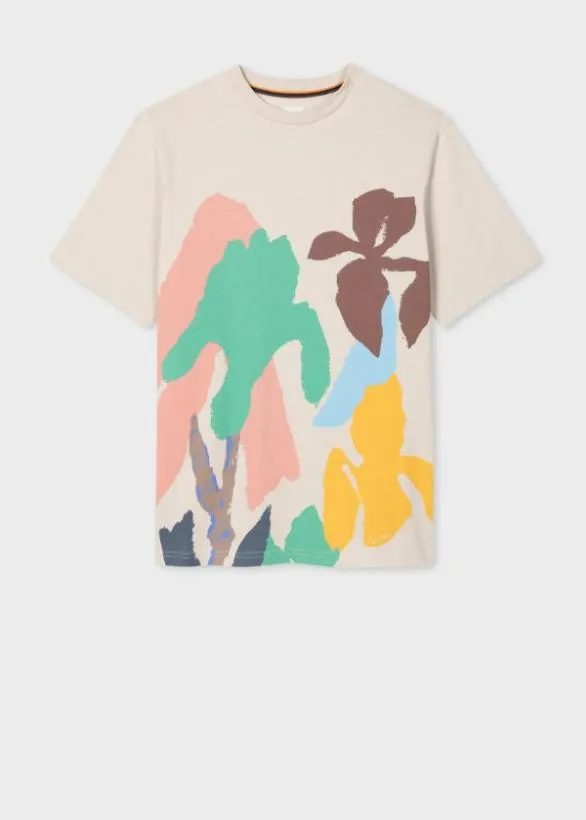 Paul Smith TShirts 039Iris039 Print Cotton TShirt Ecru 8211 Mens
