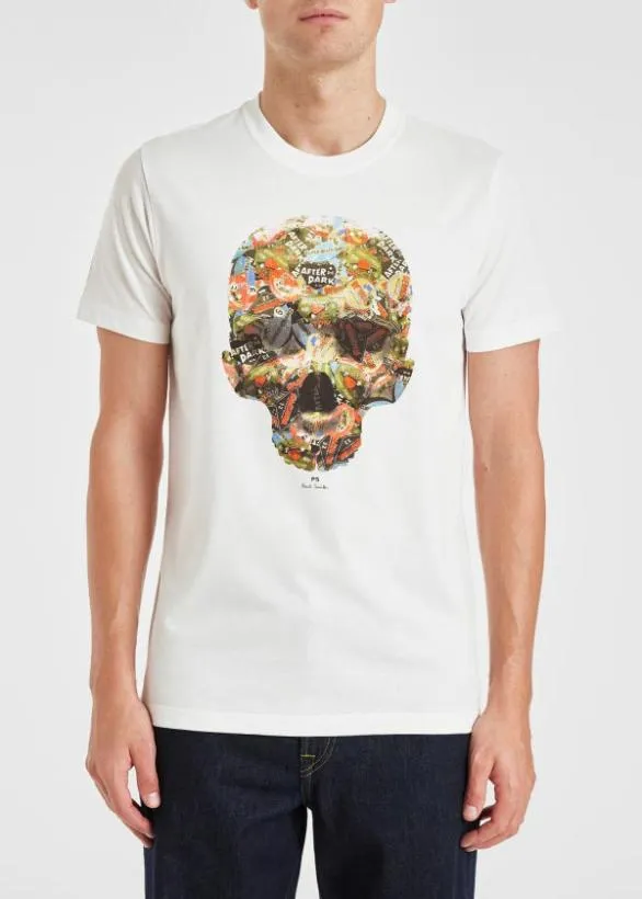 Paul Smith TShirts 039Sticker Skull039 TShirt White 8211 Mens